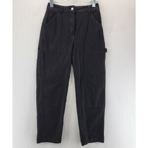 Aritzia Wilfred Free Utility Pants Womens 4 Black Modern High Rise Cropped